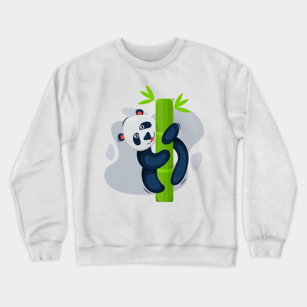 Cute panda with bamboo Crewneck Sweatshirt by KLE!